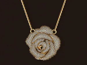 ciondolo rosa Modello 3D