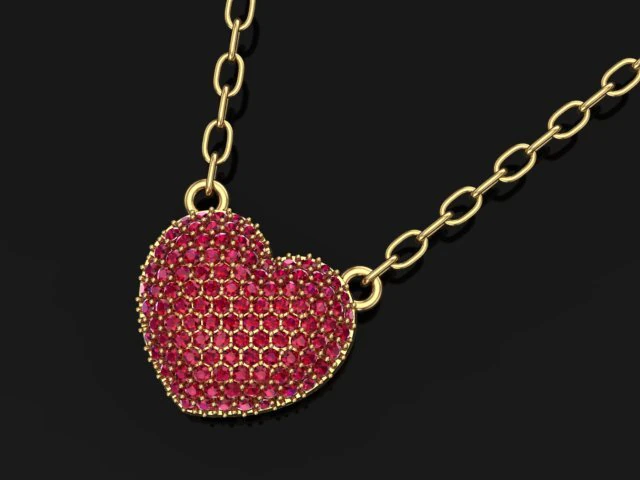 heart pendant 3D Model .c4d .max .obj .3ds .fbx .stl .blend 