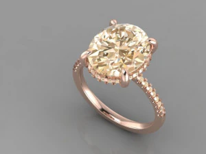 anello di diamanti ovale Modello 3D