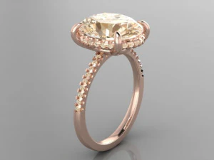 oval diamond ring 3D Model