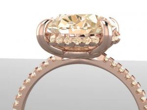 oval diamond ring 3D Model