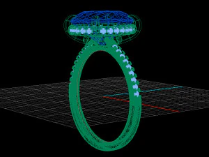 oval diamond ring 3D Model