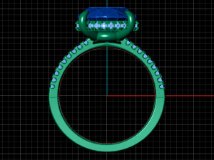 oval diamond ring 3D Model