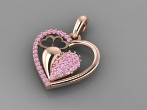 love heart pendant 3D 模型