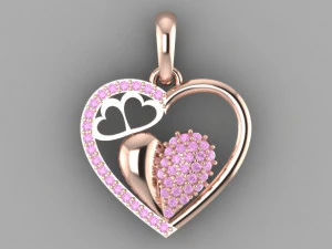 love heart pendant 3D Model
