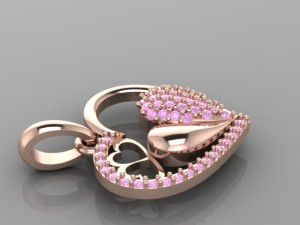 love heart pendant Modèle 3D