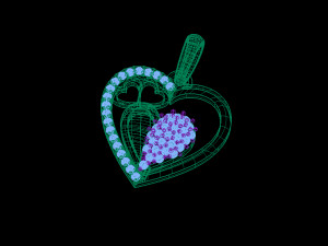love heart pendant Modèle 3D