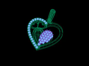 love heart pendant 3D Model