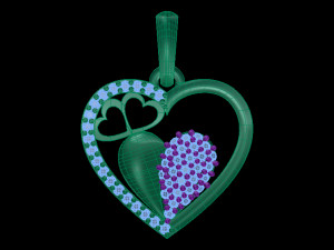 love heart pendant Modèle 3D