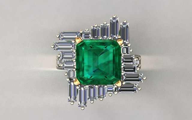 emerald ring 3D मॉडल .c4d .max .obj .3ds .fbx .stl .blend 