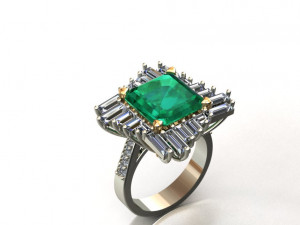 emerald ring 3D मॉडल
