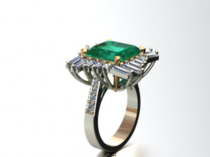 emerald ring 3D मॉडल