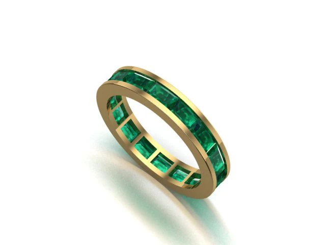 baguette ring 3D Model .c4d .max .obj .3ds .fbx .stl .blend 
