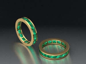 baguette ring 3D 模型