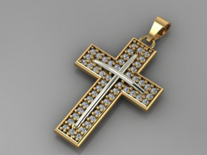 cross diamond pendant 3D मॉडल