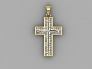 cross diamond pendant 3D Model