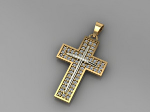 cross diamond pendant 3D Model