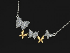 butterfly necklace Model 3D