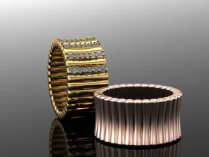 anello con design osseo Modello 3D