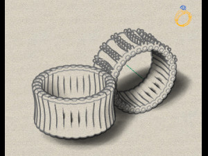 bone design ring Modèle 3D