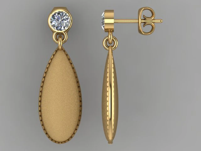 drops earring 3D Model .c4d .max .obj .3ds .fbx .stl .blend