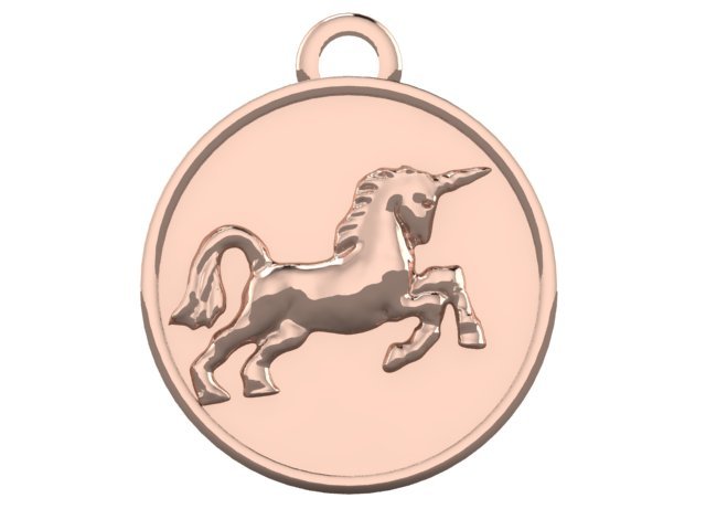 unicorn pendant 3D 모델 .c4d .max .obj .3ds .fbx .stl .blend
