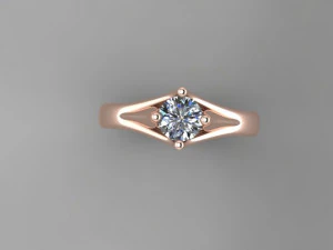 anello solitario Modello 3D