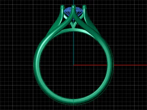 anello solitario Modello 3D