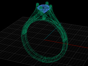 solitaire ring Modello 3D