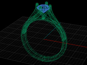anello solitario Modello 3D