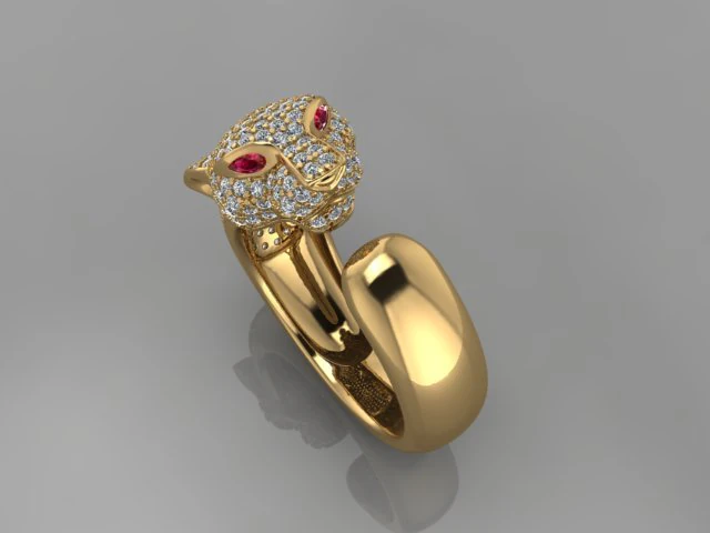 panther ring 3D Model .c4d .max .obj .3ds .fbx .stl .blend 