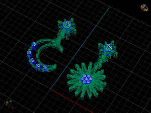moon star earring Model 3D