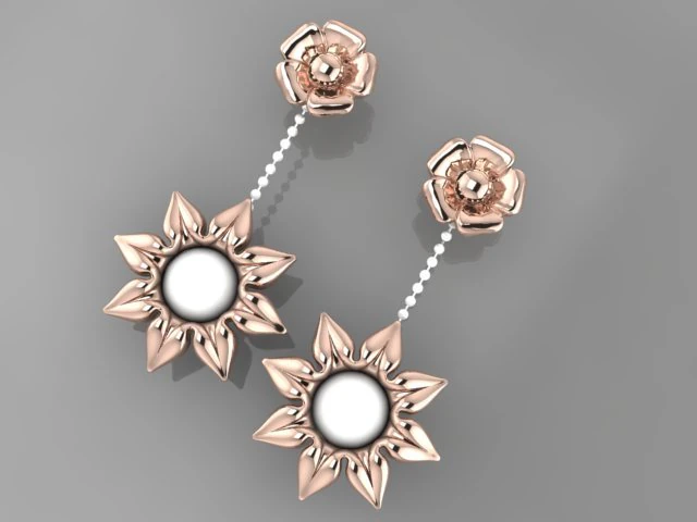 orecchino di fiori Modello 3D .c4d .max .obj .3ds .fbx .stl .blend