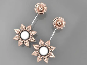 brinco de flor Modelo 3D