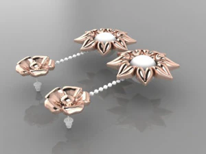 orecchino di fiori Modello 3D