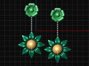 flower earring 3D Model