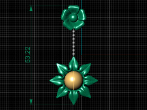 flower earring 3D Model