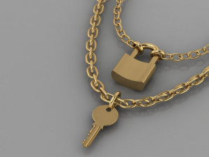 lock key pendant Modèle 3D