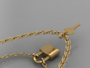 lock key pendant Modèle 3D