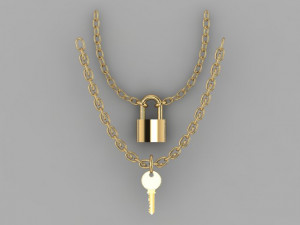 lock key pendant Modèle 3D