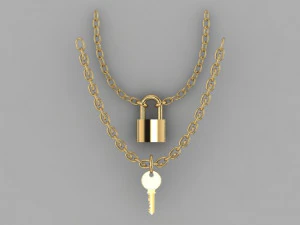 lock key pendant 3D Model