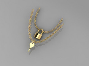 lock key pendant Modèle 3D