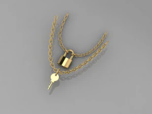lock key pendant 3D Model