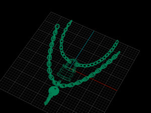 lock key pendant Modèle 3D