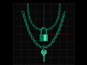 lock key pendant Modèle 3D