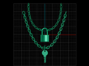lock key pendant 3D Model