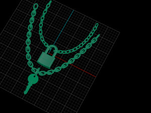 lock key pendant Modèle 3D