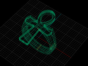 ankh cross ring 3D 模型