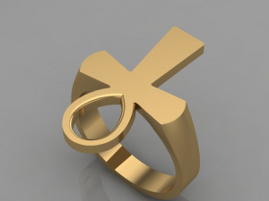 ankh cross ring 3D 模型