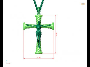 pendente a croce Modello 3D